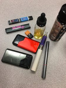 Vaping products on display